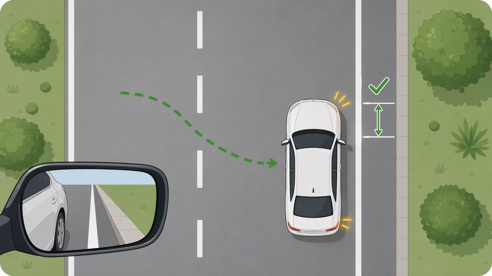 靠边停车：30 公分距离怎么看，以及停稳后的收尾动作