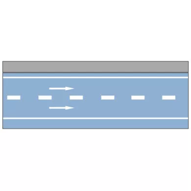 车行道边缘线（路段两侧实线）
